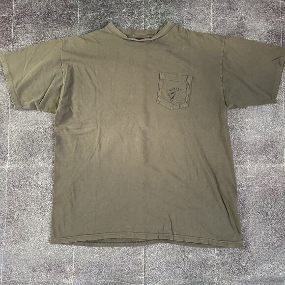 Men's Vintage 90's Marlboro Country Cowboy Brown Black Pocket T Shirt Tee Sz XL - Picture 2 of 6